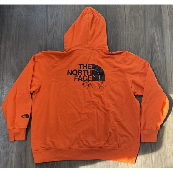 The‎ North Face Recycle Expedition Graphic Orange Hoodie Mens Size XXL - Picture 1 of 10